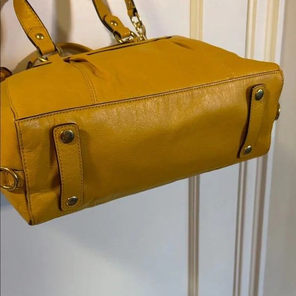 Coach Sunflower Yellow Ashley Leather Bag - Picture 8 of 14